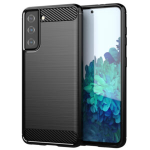 Θήκη κινητού Techsuit Carbon Silicone for Samsung Galaxy S21 Black