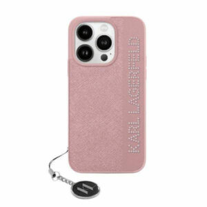 Θήκη Κινητού Karl Lagerfeld  Saffiano Rhinestone Charm for Apple iPhone 15 Pro Max TPU Pink