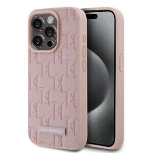 Θήκη κινητού Karl Lagerfeld PU Leather Monogram Metal Logo MagSafe for iPhone 15 Pro Max Pink
