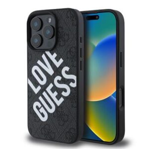 Θήκη κινητού Guess PU Leather 4G Big Love Logo MagSafe for iPhone 16 Pro Black