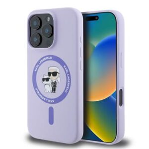 Θήκη κινητού Karl Lagerfeld Liquid Silicone Karl and Choupette MagSafe for iPhone 16 Pro Purple