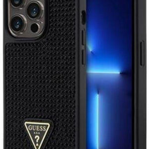 Θήκη κινητού Guess Rhinestones Triangle Metal Logo for iPhone 15 Pro Black