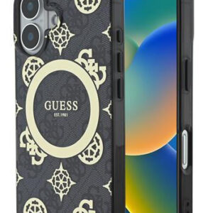 Θήκη κινητού Guess IML 4G Peony MagSafe for iPhone 16 Black