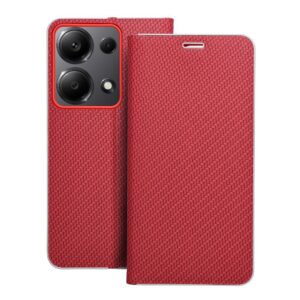 Θήκη κινητού Forcell Luna Book Carbon Holster for Xiaomi Redmi Note 13 Pro 4G / Poco M6 Pro 4G Red