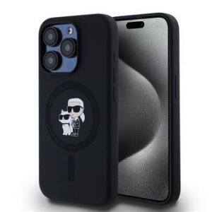Θήκη κινητού Karl Lagerfeld Liquid Silicone Karl and Choupette MagSafe for iPhone 14 Pro Black