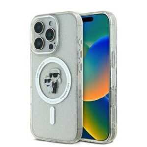 Θήκη κινητού Karl Lagerfeld IML Glitter Karl and Choupette MagSafe for iPhone 16 Pro Transparent