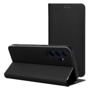 Θήκη κινητού Forcell Luna Book Carbon for Samsung Galaxy S25 Black