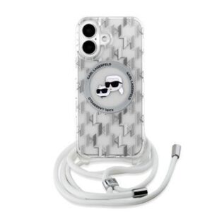 Θήκη κινητού Karl Lagerfeld IML Monogram Crossbody K&CH Heads MagSafe for iPhone 16 Transparent