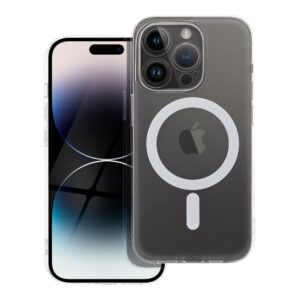 Θήκη κινητού Forcell Frost Mag Cover with Camera Protection Compatible with MagSafe for iPhone 14 Pro Transparent