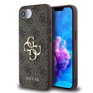 Θήκη κινητού Guess PU 4G Metal Logo for iPhone 16e Brown