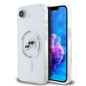 Θήκη κινητού Karl Lagerfeld IML K&CH Heads Metal Frame MagSafe for iPhone 16e Transparent