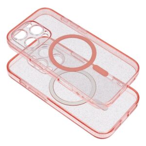 Θήκη κινητού Forcell Clear Mag Cover Compatible with MagSafe for iPhone 14 Pro Max Pink Glitter