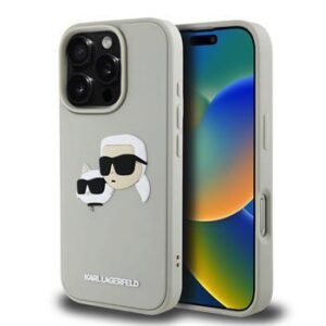 Θήκη κινητού Karl Lagerfeld 3D Rubber Double Heads for iPhone 16 Pro Max Beige