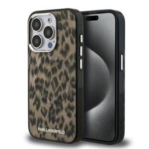 Θήκη κινητού Karl Lagerfeld IML Leopard MagSafe for iPhone 15 Pro Max Brown