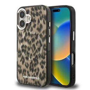Θήκη κινητού Karl Lagerfeld IML Leopard MagSafe for iPhone 16 Brown