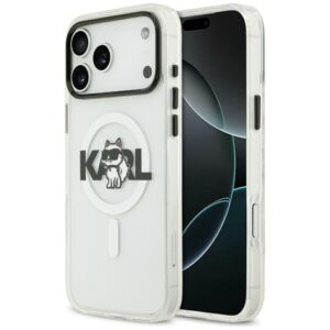 Θήκη κινητού Karl Lagerfeld IML Choupette Sketch Logo MagSafe for iPhone 17 Clear