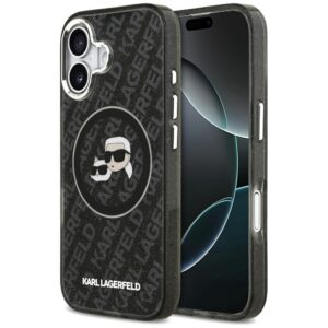 Θήκη κινητού Karl Lagerfeld Glitter MagSafe for iPhone 17 Black Karl&Choupette Head