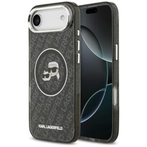 Θήκη κινητού Karl Lagerfeld IML Glitter K&C Heads Logo MagSafe for iPhone 17 Air Black