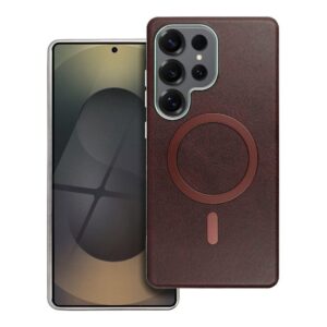 Θήκη κινητού Forcell Gentleman Mag Cover Compatible with MagSafe for Samsung S25 FE Brown