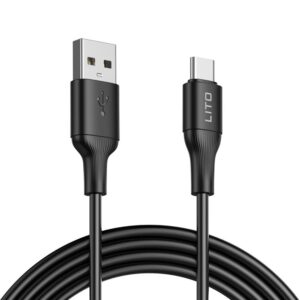Lito Data Cable USB to Type-C, 2.4A, PVC, 1m Black