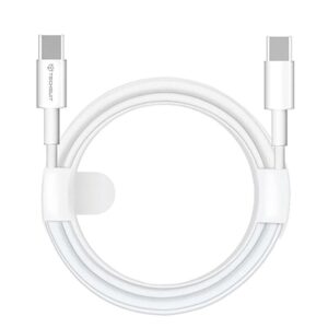 Techsuit Data Cable Type-C to Type-C, Fast Charging, 60W, 480Mbps, Aluminum Alloy, 1m White