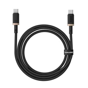 Baseus Data Cable Dura Series for MacBook, Type-C, Fast Charge, PD 100W, 480Mbps, 1m Gold / Black