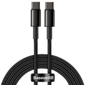 Baseus Data Cable Tungsten Gold Type-C to Type-C, Fast Charging, 100W, 2m Black
