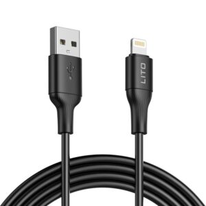 Lito Data Cable USB to Lightning, 2.4A, PVC, 1m Black