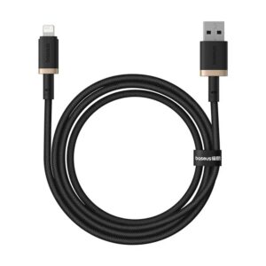 Baseus Data Cable Dura Series USB to Lightning, Fast Charging, 480Mbps, 2.4A, Nylon, 1m Gold / Black