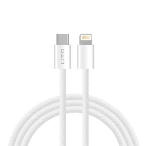 Lito Data Cable Type-C to Lightning, Fast Charging 27W, 1m White