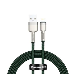 Baseus Data Cable Cafule Series Metal USB to Lightning, 2.4A, 480Mbps, 1m Green