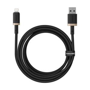 Baseus Data Cable Dura Series USB to Lightning, Fast Charging, 480Mbps, 2.4A, Nylon, 2m Gold / Black
