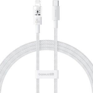 Baseus Data Cable Gem USB-C to Lightning, Fast Charging 20W, 2m Moon White