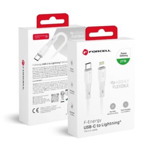 Καλώδιο Forcell F-Energy C346 Type-C to Lighting PD 3A 27W Silicone 1m White