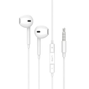 Ακουστικό Lito Wired Earphones (LF01A) Jack 3.5mm, Stereo, Half In-ear, with HD Microphone, 1.2m White