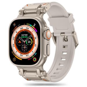 Λουράκι Techsuit Watchband (W064) for Apple Watch 1/2/3/4/5/6/7/8/9/10/11/SE/SE 2/SE 3/Ultra/Ultra 2/Ultra 3 (42/44/45/46/49mm) Titanium Silver Starlight