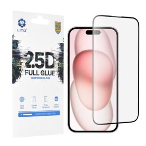 Προστασία οθόνης κινητού Lito 2.5D FullGlue Glass for iPhone 15 Black