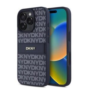 Θήκη κινητού DKNY PU Leather Repeat Pattern Tonal Stripe for iPhone 16 Pro Max Blue