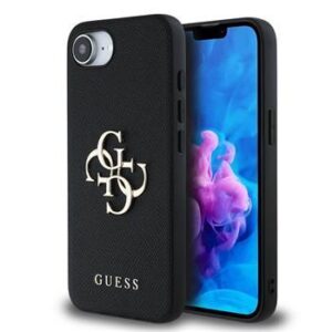 Θήκη κινητού Guess PU Grained 4G Metal Logo for iPhone 16e Black
