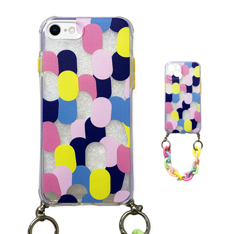 Θήκη κινητού Color Chain gel flexible elastic cover with a chain pendant for iPhone SE 2020 / iPhone 8 / iPhone 7 multicolour