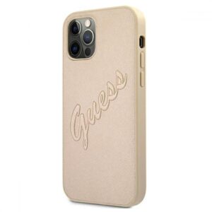 Θήκη κινητού Guess For Apple iPhone 12 Pro Max TPU  Saffiano Vintage Script Gold