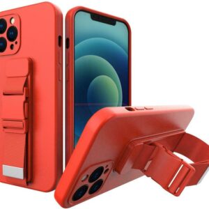 Θήκη κινητού Hurtel Silicone Rope  For Samsung Galaxy S21 TPU Red With Lanyard