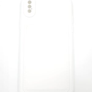 Θήκη κινητού Hurtel Card Silicone Wallet with Card Holder Documents for iPhone XS / iPhone X White