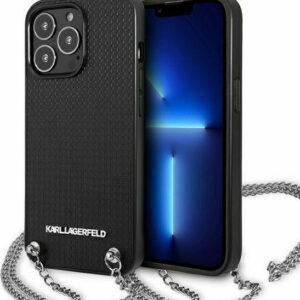 Θήκη Κινητού Karl Lagerfeld for iPhone 13 Pro / 13 6,1" hardcase black Leather Textured and Chain