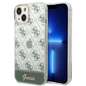 Θήκη κινητού Guess Hardcase 4G Pattern Script for iPhone 14 Plus Khaki