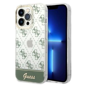 Θήκη κινητού Guess Hardcase 4G Pattern Script for iPhone 14 Pro Khaki