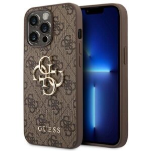 Θήκη κινητού Guess Hardcase 4G Big Metal Logo for iPhone 14 Pro Brown