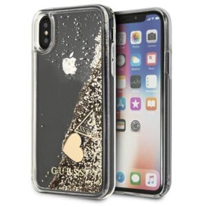 Θήκη κινητού Guess for iPhone X/Xs Gold Hardcase Glitter Charms