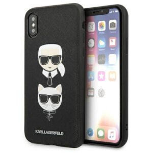 Θήκη κινητού Karl Lagerfeld for Apple iPhone XS/X Black Hardcase Saffiano Ikonik Karl&Choupette Head