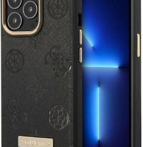 Θήκη κινητού Guess GUHMP13LSAPSTK Hardcase Logo Plate Magsafe Black